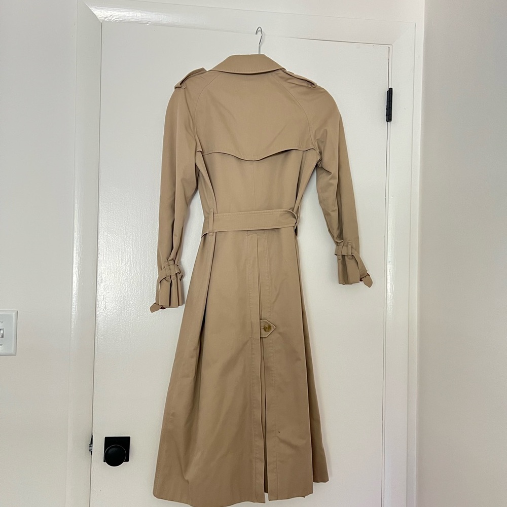 Burberry classic plaid checkered trench coat USA 6 long - Picture 2 of 16